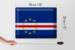 Tin Sign Flag Cape Verde 40x30cm Cape Verde Vintage