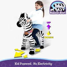 PonyCycle Offizielles Aufsitzspielzeug Modell U Zebra Größe 3 und 4 mit Bremse