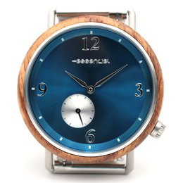 Reloj de hombre azul y madera - 40mm