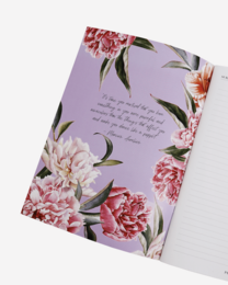 A4 notesbog i luksuriøse lilla blomster