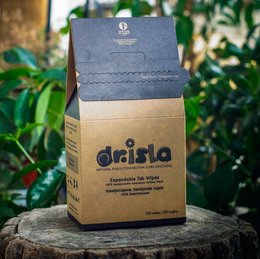 Bamboo Tab Wipes, Outdoor Edition, refillable box containing 150 or 250 tabs. Made from sustainable bamboo material.