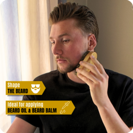 Skægbørste - Bambustræ - Vegansk børste - Ergonomisk design - Til mænd