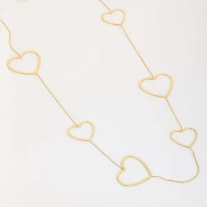 80 CM lange ketting met hartjes JE18085 - GOLD