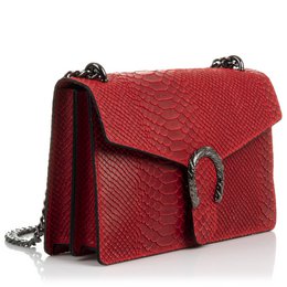 Florence Artegiani. Luce Damenhandtasche. Schlangenleder-Gravur aus echtem Wildleder