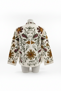 HS-Samtjacke – In 7+ Farben – Ohne Knöpfe – Blattdesign