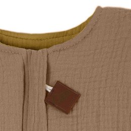 Dubleside BIO muslin NYFØDT SOVEPOSE TOG 2, 12-24m MØRK EG/OLIVE