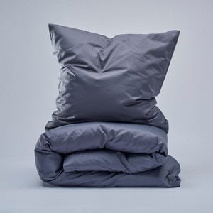Donkergrijze 400TC satijnen dekbedset
