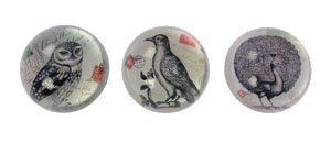 Paperweight Birds black and white, 3 ass.