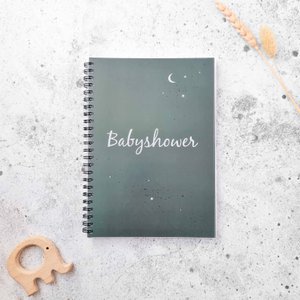 Ausfüllbuch zur Babyparty, dunkelgrün