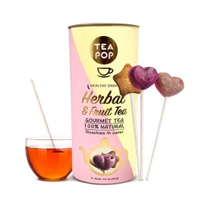 Herbal & Fruit TEA On-A-Stick! Gourmet Tea | 100% Natural | Dissolves Fully in Water