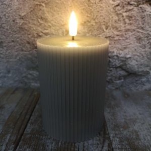 Candl LED stompkrs.+timer taupe 7.5H10cm (79001)