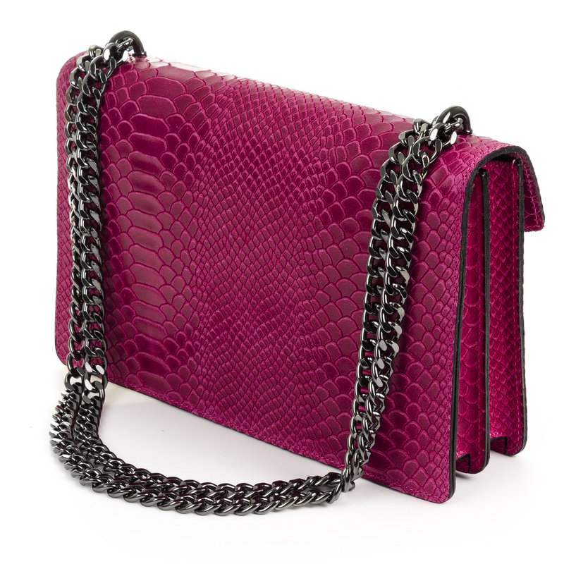Florence Artegiani. Luce Damenhandtasche. Schlangenleder-Gravur aus echtem Wildleder