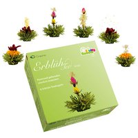 Creano thee bloemenmix - bloeiende thee fruitige smaak om te proberen - groene thee fruitige smaak (6 verschillende soorten theeroosjes) bloeiende thee theecadeau voor vrouwen, moeder, theeliefhebbers