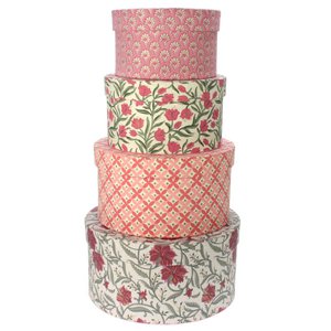 Geschenkboxen rund rosa Set/4