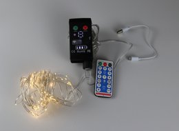  Silver 100 L Powerbank 3600mAh with LED lights, suitable for Christmas lighting. Includes remote control for adjustable lighting effects.