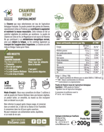 CHANVRE EN POUDRE - 200G - ERGÄNZUNG DER NAHRUNGSMITTEL