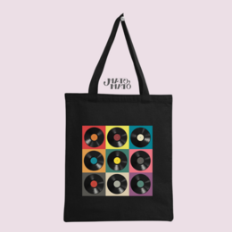 Discos de vinilo retro Pop Art Bolsa de tela