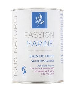 FOOT BATH WITH GUERANDE SALT WITH SEA ALGAE AND PETIT GRAIN, LAVENDER AND TEA TREE ESSENTIAL OILS 600G
