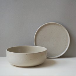 Skål 16 cm Stokrose - sand & pletter - 600 ml