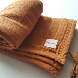 Coperta per bebè marrone / Mussola organica a 4 strati / 115 * 85 cm