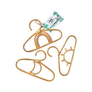 Rotan babykledinghangers - set 3 stuks