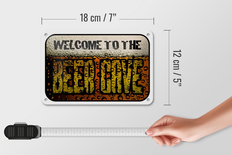 Blechschild Bier 18x12cm welcome to the beer cave Dekoration