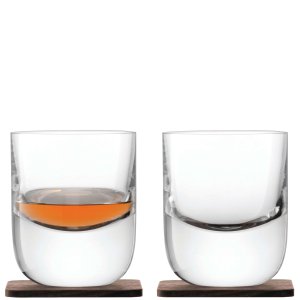 L.S.A. - Whisky -Tumblerglas mit Coaster 270 ml 2 Teile - transparent