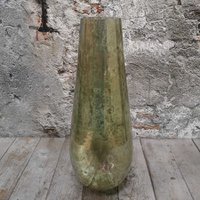 Lara cone vase stones luster green 12x30 (75450)