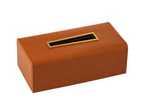 J-Line tissue box - wood - cognac