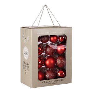 Weihnachtskugel-Set Glaskugeln Rot
