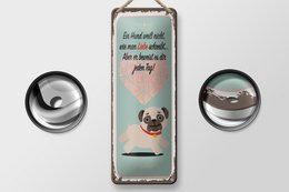 Blechschild Spruch 27x10 cm Hund weiß nicht wie man Liebe schreibt Deko Schild