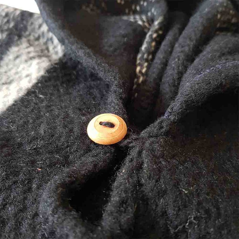 Alpaca Poncho Black - Made in Ecuador