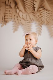 Collant Baby Crawling "Farfalle rosa"