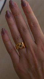 Sacra - Geometric Gold Check-board Block Ring