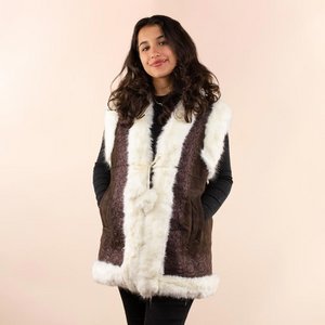 Afghan waistcoat Quinn donkerbruin