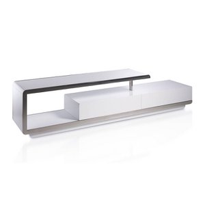 Wit houten tv-meubel en chroomstaal