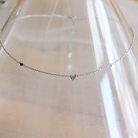 FW269 - Edelstalen fijne ketting met 3 mini hartjes - zilver