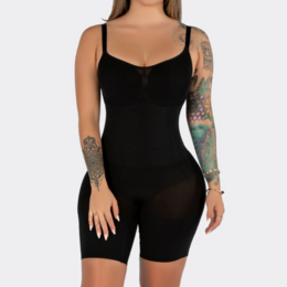 Sculpting Bodysuit Shapewear - Mid Thigh - Black