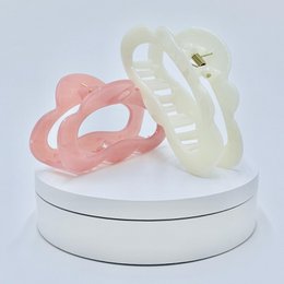  Minimalist hair clips white pink twisted design elegant women's hair accessory