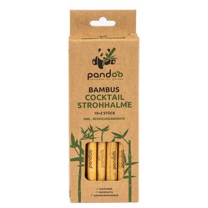 Plastikfreie Strohhalme aus Bambus | 100% Naturprodukt | Cocktail-Größe