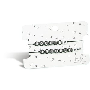 Armbänder Double & Trouble Schwarz und Weiß 2 Stück