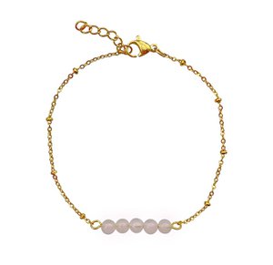 Armbandje Rozenkwarts - Goud