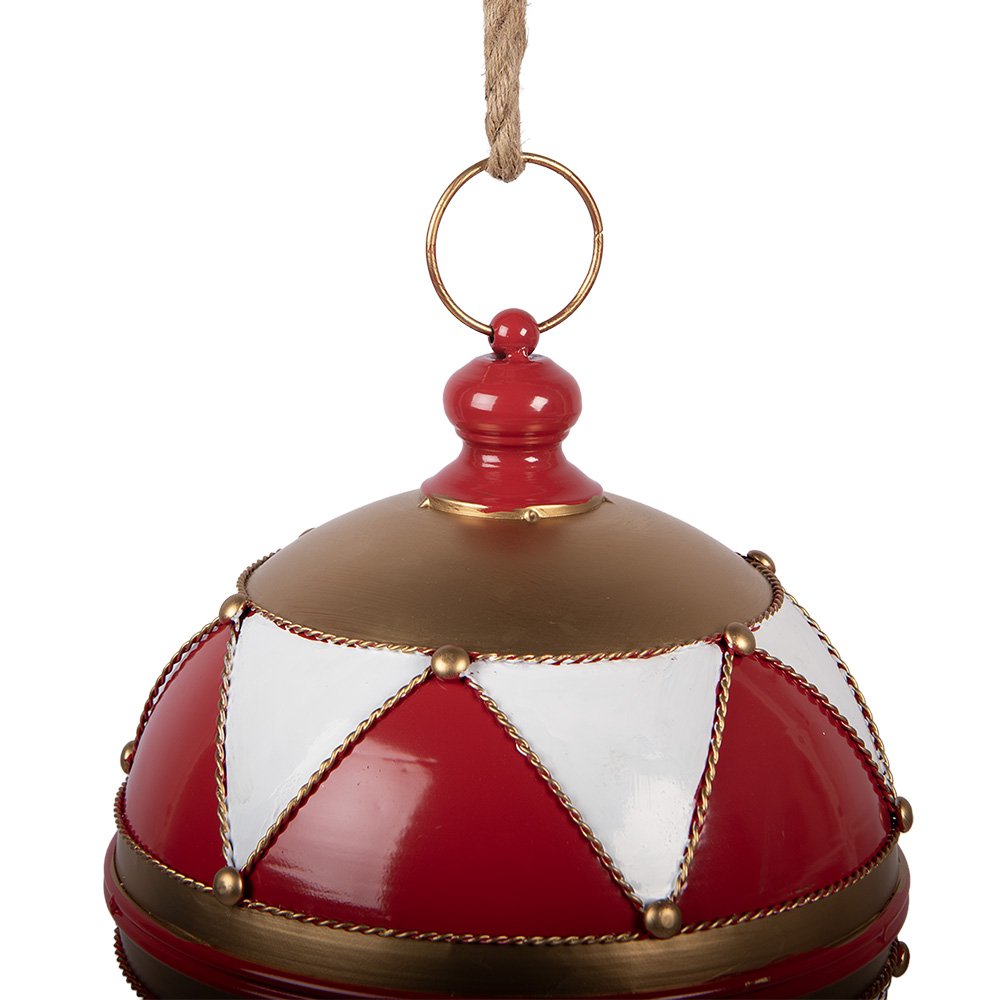 Kerstdecoratie Beeld Kerstbal Ø 31x36 cm Rood Metaal