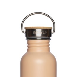 Rustfrit stål drikkeflaske bambus låg 500 ml stilk PINK