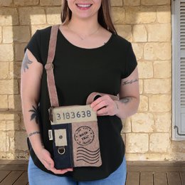 Sunsa lille skuldertaske til kvinder. Crossover taske lavet af kanvas & læder. Crossbody taske i vintage retro stil.