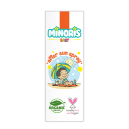  After sun spray for babies, with organic ingredients. Contains aloe vera and chamomile to soothe and hydrate skin after sun exposure.