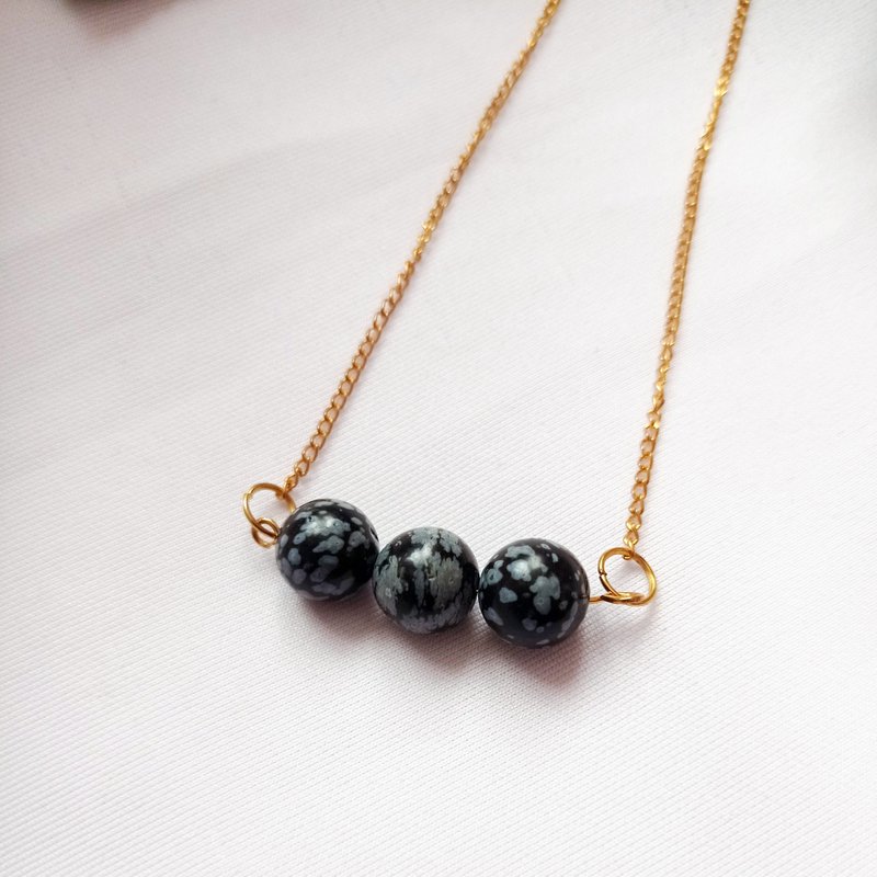 Sneeuwvlok Obsidiaan Geelgoud Vermeil Ketting, Sneeuwvlok Obsidiaan Bar Ketting, Edelsteen Bar Ketting, Hanger Ketting | door nlanlaVictory