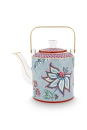 Giftset Teapot Oriental Flower Festival Blue 1 ltr