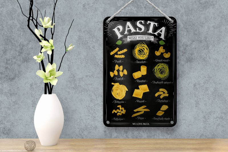 Tin sign pasta 12x18cm pasta what you like food decoration