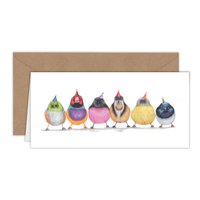 Cute Party Birds - Birthday Card - 21x10cm